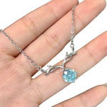 Millennium Rose-Cut Sea Blue Diamond Necklace