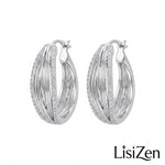 Minimalist 925 Silver Post Hoop Earrings