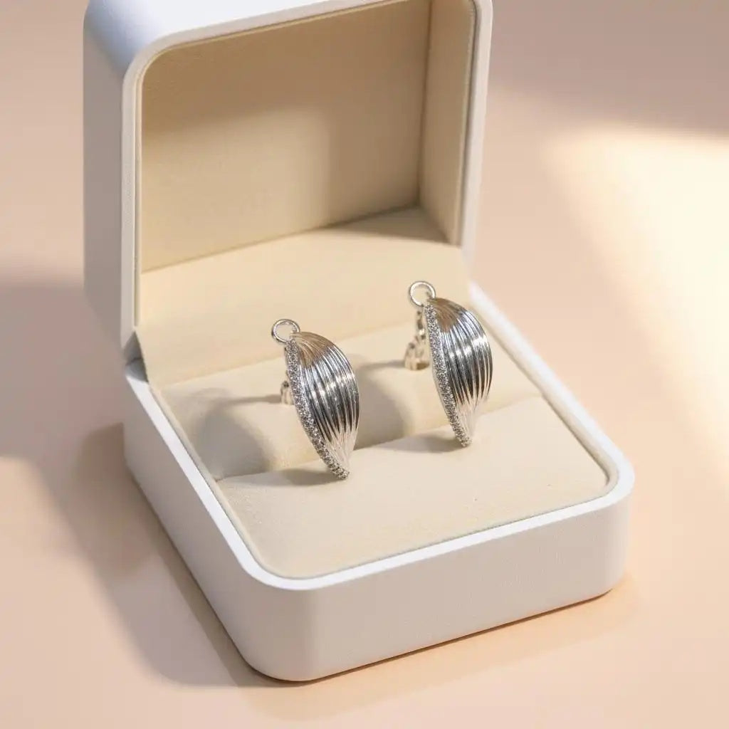 Minimalist 925 Silver Post Hoop Earrings