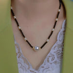 Minimalist Beaded Crystal Collar Chain Pendant Necklace
