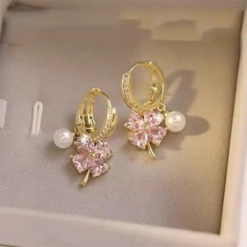 Minimalist Crystal Accents Hoop Earrings
