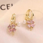 Minimalist Crystal Accents Hoop Earrings