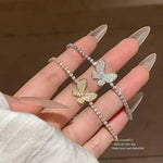 Minimalist Crystal Butterfly Adjustable Wristband Bracelet