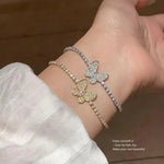 Minimalist Crystal Butterfly Adjustable Wristband Bracelet