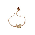 Minimalist Crystal Butterfly Adjustable Wristband Bracelet