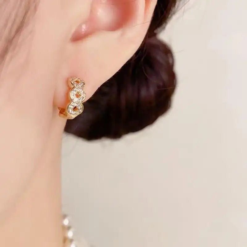 Minimalist Crystal Coin Small Ear Cuffs