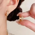 Minimalist Crystal Coin Small Ear Cuffs