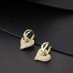 Minimalist Crystal Heart Clip-On Small Earrings
