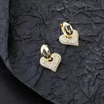 Minimalist Crystal Heart Clip-On Small Earrings