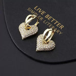 Minimalist Crystal Heart Clip-On Small Earrings