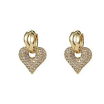 Minimalist Crystal Heart Clip-On Small Earrings