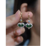 Minimalist Crystal Heart Drop Earrings