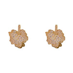 Minimalist Crystal Maple Leaf Clip-On Earrings
