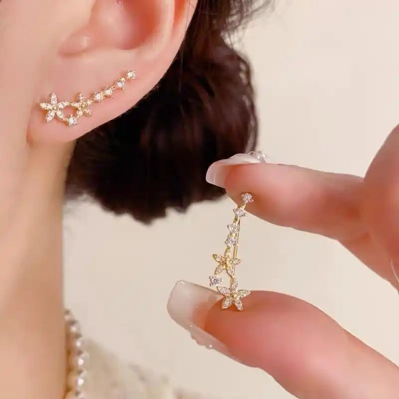 Minimalist Crystal Star Ear Cuffs