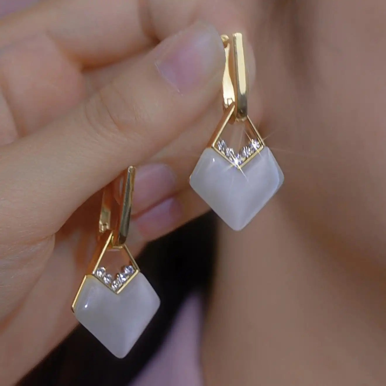 Minimalist Geometric Rhombus Earrings
