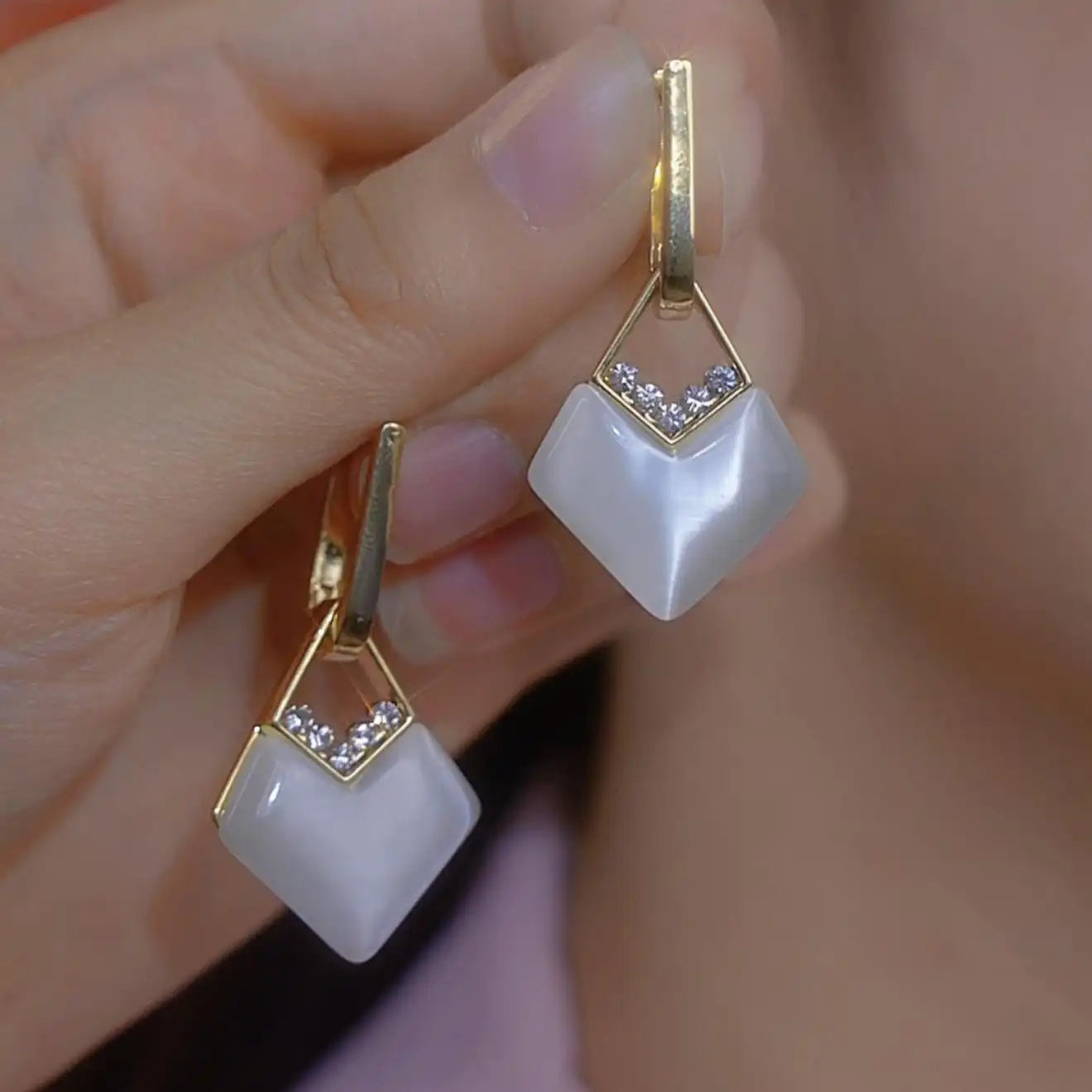 Minimalist Geometric Rhombus Earrings
