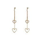 Minimalist Heart Hollow Tassel Long Drop Earrings