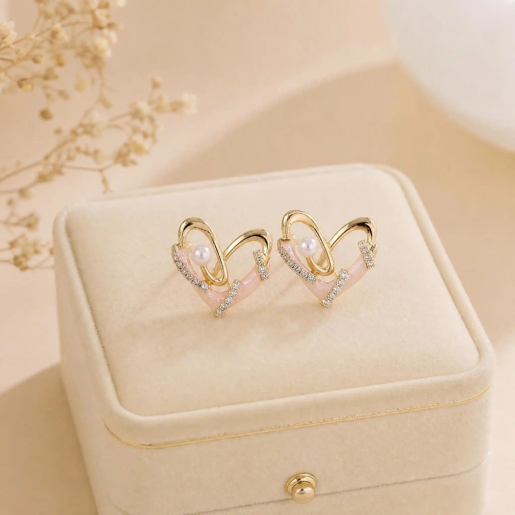 Minimalist Heart Stud Earrings