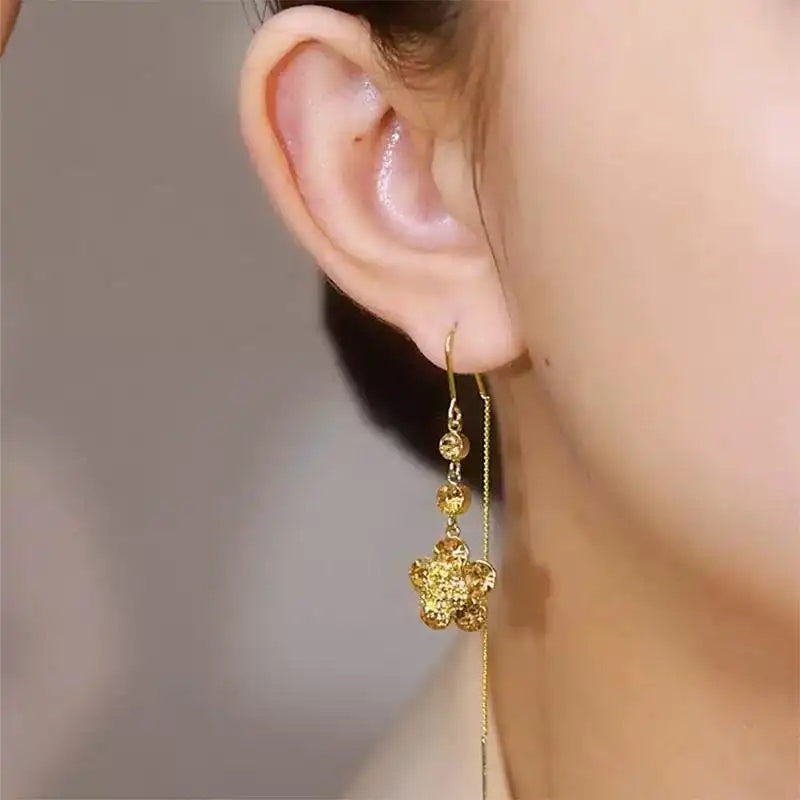 Minimalist Long Tassel Drop Earrings