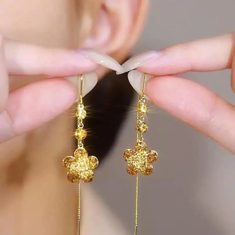 Minimalist Long Tassel Drop Earrings