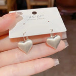Minimalist Metal Brushed Heart Ear Cuffs