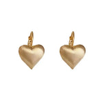Minimalist Metal Brushed Heart Ear Cuffs