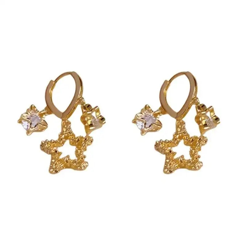 Minimalist Metal Star Tassel Ear Cuffs