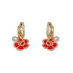 Minimalist Sense Small Fragrance Red Earrings