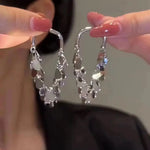 Mixed Metal Disc Tassel Hoop Earrings