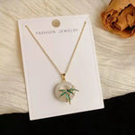 Modern Oriental Circle Pendant Necklace