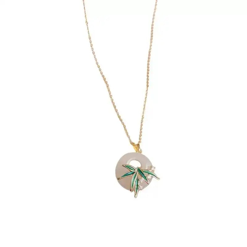 Modern Oriental Circle Pendant Necklace