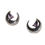 Moon Halloween Dark Black Earrings