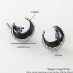 Moon Halloween Dark Black Earrings