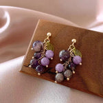 Mori Grape Dongdaemun Crystal Drop Earrings