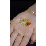 Multi- 18k Gold Crystal Heart Necklace