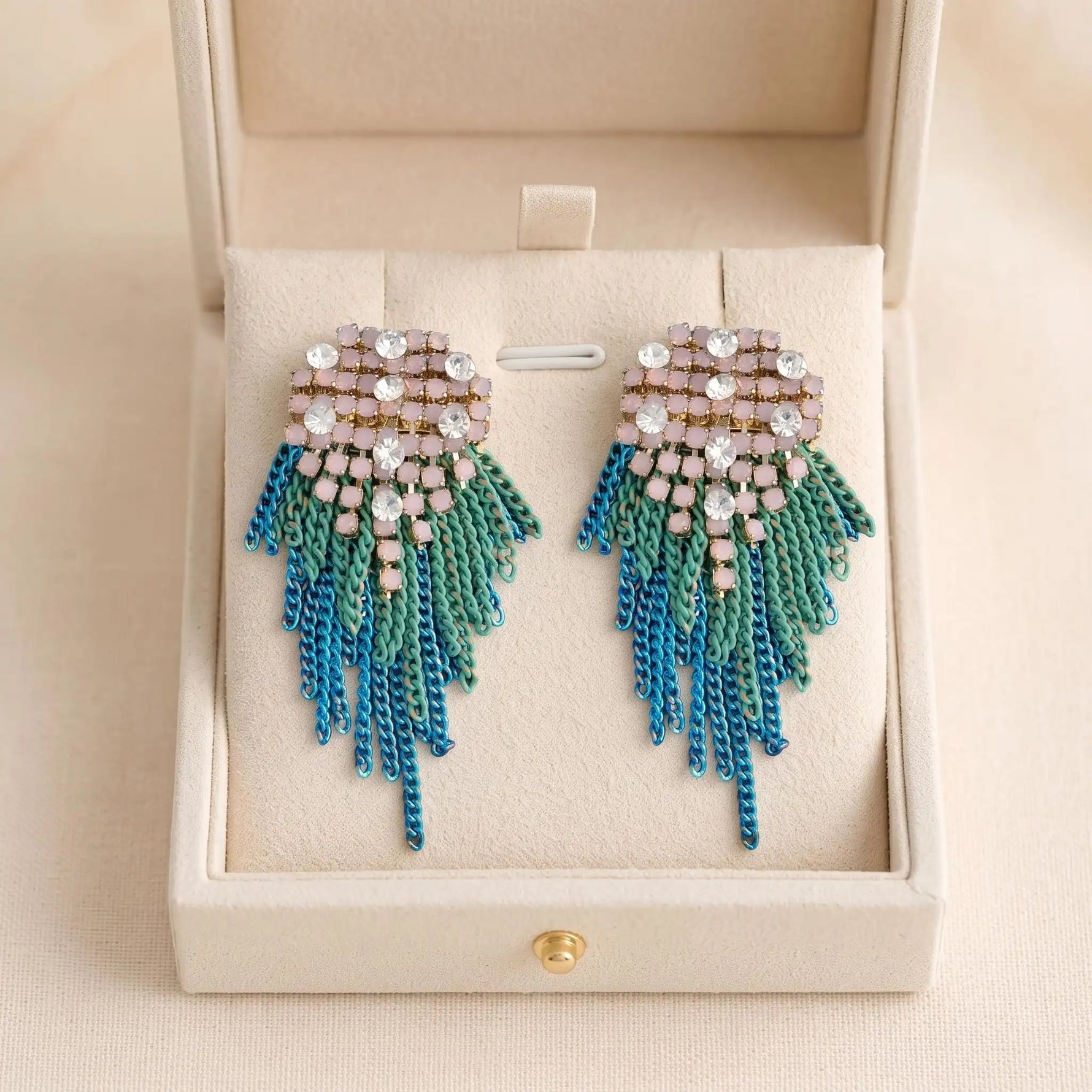 Multicolor Beaded Tassel Drop Earrings