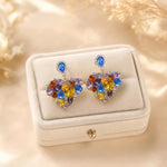 Multicolor Crystal Heart Stud Earrings