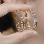 Multicolor Crystal Large Hoop Earrings