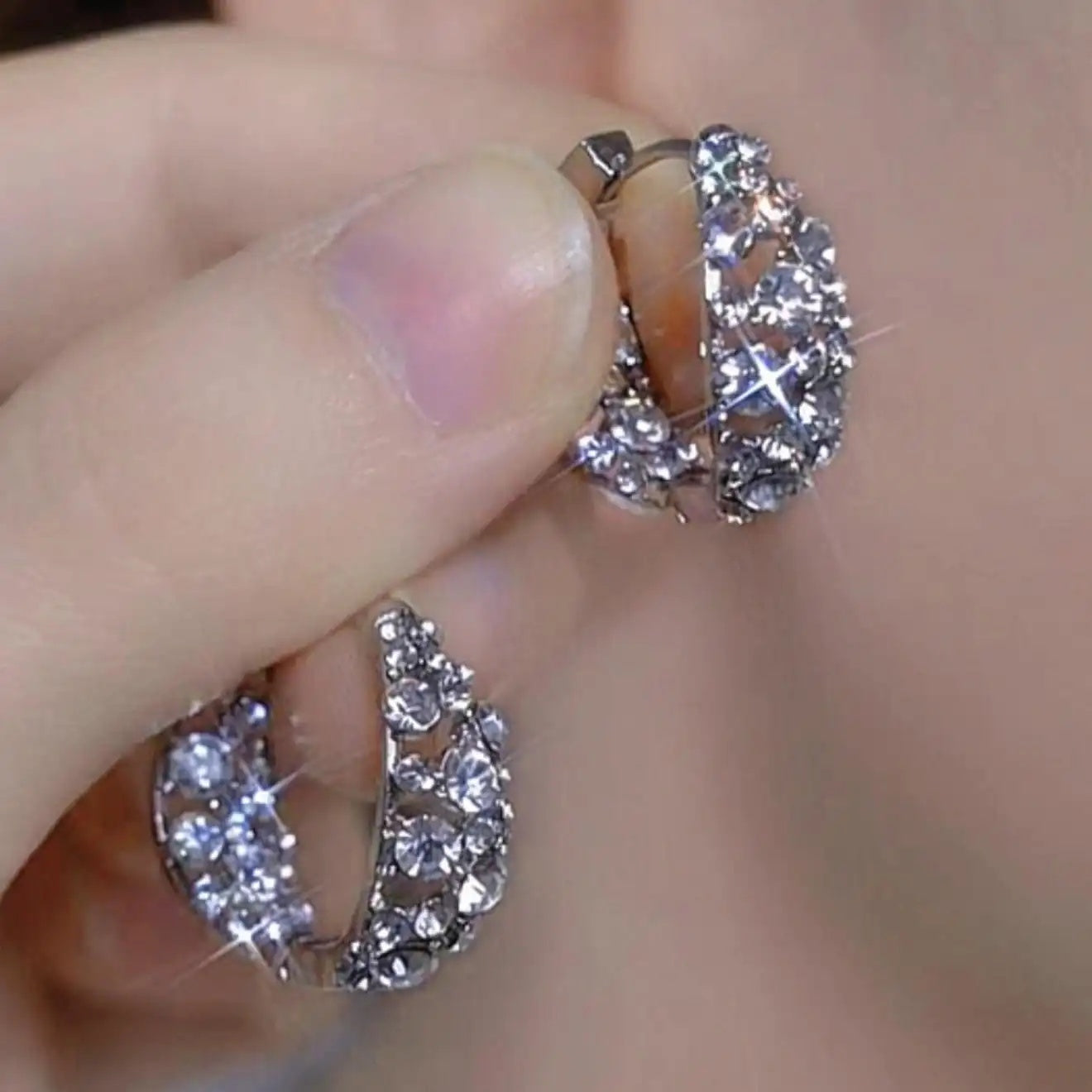 Multicolor Crystal Round Hoop Earrings