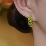 Multicolor Crystal Round Hoop Earrings