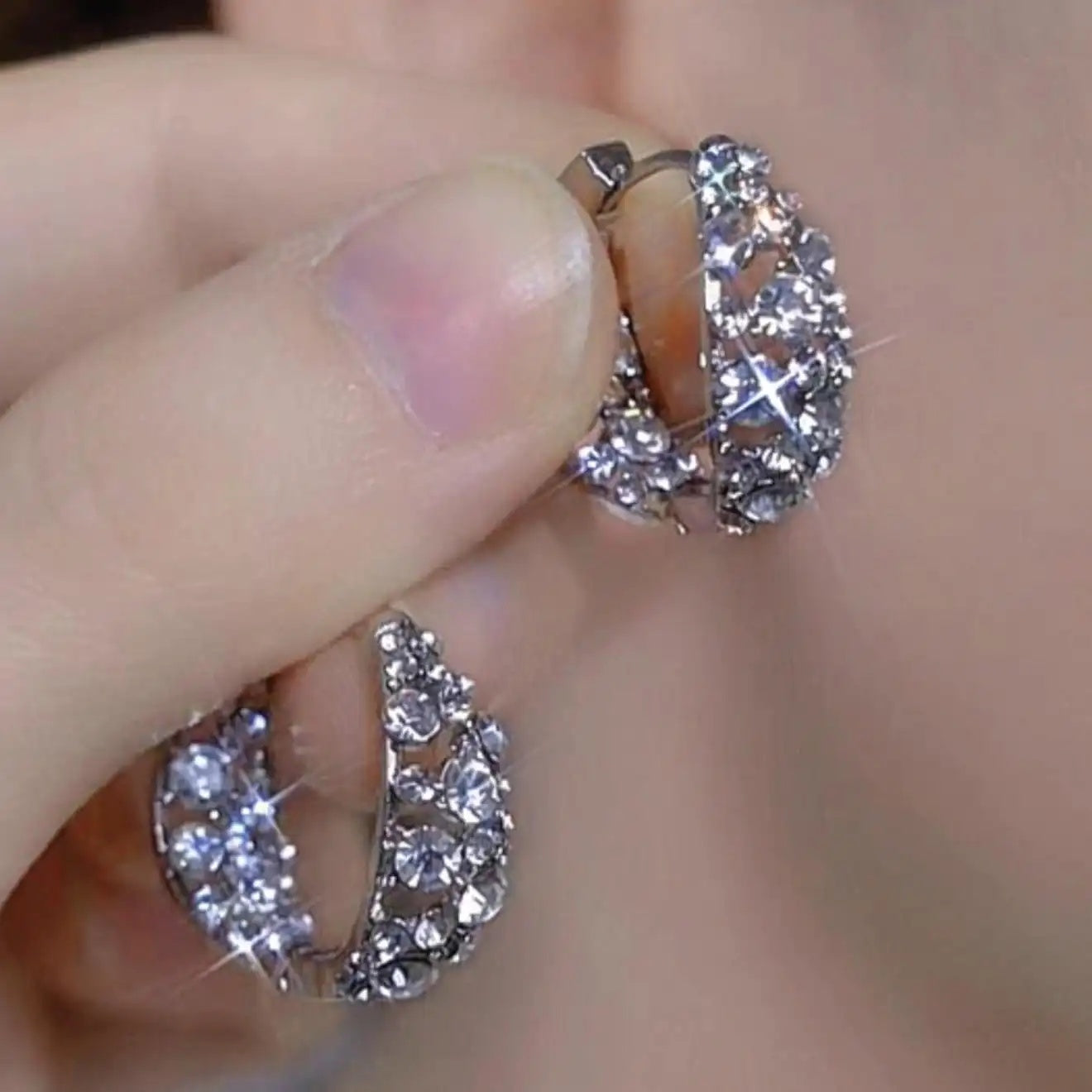 Multicolor Crystal Round Hoop Earrings