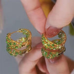 Multicolor Crystal Round Hoop Earrings