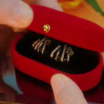Needle Crystal Silver-Tone Four-Claw Ear Cuffs