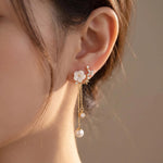 Needle Forest Mother of Pearl Drop Earrings