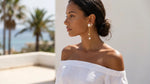 Needle Forest Mother of Pearl Drop Earrings