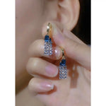 Needle Geometric Crystal Earrings