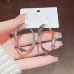 Needle Metal Twisted Hoop Earrings