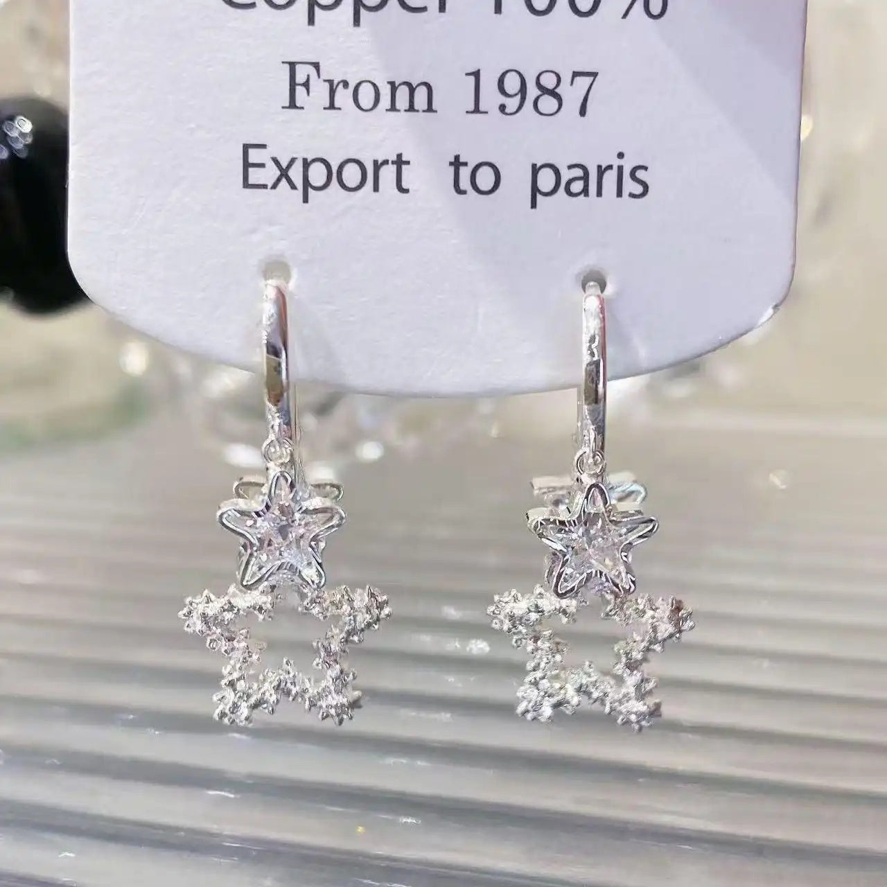 Needle Star Tassel Short Must-Have Drop Earrings