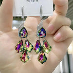 Newest Artificial Crystal Colorful Peacock Drop Earrings