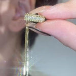 No Piercing Crystal Chain Long Ear Cuffs